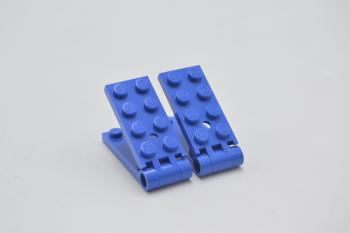 Preview: LEGO 2 x Schanier Klappschanier groÃŸes Loch blau Blue Hinge Plate 2x4 3149c01