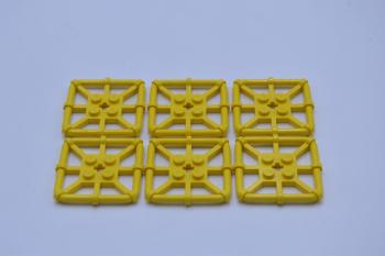 Preview: LEGO 6 x Gitter Netz Platte gelb Yellow Plate Mod. 2x2 Bar Frame Square 30094