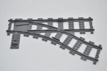 Preview: LEGO Weiche rechts neues dunkelgrau Dark Bluish Gray Train Switch Right 53404
