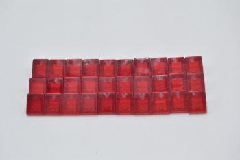 Preview: LEGO 30 x SchrÃ¤gstein Dachstein transparent rot Trans-Red Slope 30 1x1x2/3 54200