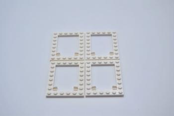 Preview: LEGO 4 x Rahmen weiÃŸ White Plate 6x8 Trap Door Frame Long Pin 92107 6054973