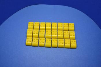 Preview: LEGO 24 x Bogenstein gelb Yellow Slope Curved 3x2x1 with Four Studs 6215