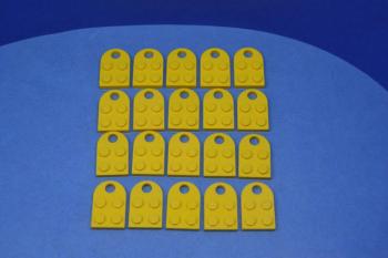 Preview: LEGO 20 x AnhÃ¤ngerplatten gelb Yellow Plate Modified 3x2 with Hole 3176