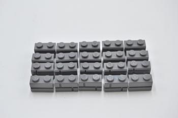 Preview: LEGO 20 x Mauerstein neues dunkelgrau Dark Bluish Gray Brick 1x2 Masonry 98283