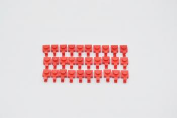 Preview: LEGO 30 x Platte mit Clip rot Red Plate 1x1 with U Clip Horizontal Grip 6019