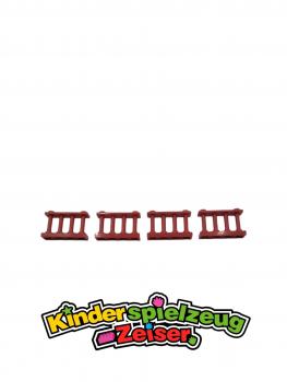 Preview: LEGO 4 x Spindelzaun Zaun Absperrung rot Red Fence 1x4x2 Spindled 2 Studs 30055