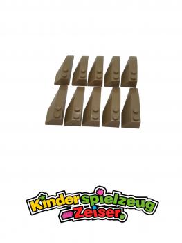 Preview: LEGO 10 x Keilstein links schrÃ¤g dunkelbeige Dark Tan Wedge 6x2 Left 41748