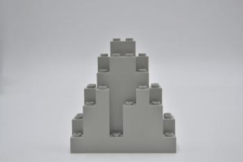 Preview: LEGO Fels Mauer Burg althell grau Light Gray Rock Panel 3x8x7 Triangular 6083