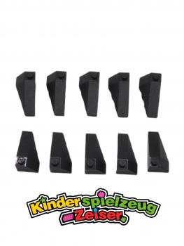 Preview: LEGO 10 x Keilstein FlÃ¼gel schwarz Black Red Wedge 4x2 Triple Right 43711