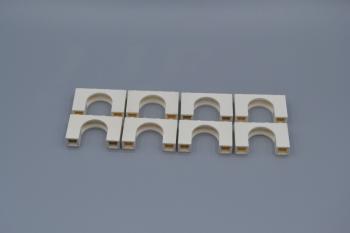 Preview: LEGO 8 x Brückenstein 1x2x4 weiß white brick with bow arch 6182