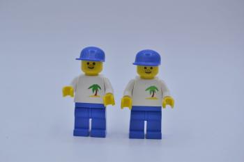 Mobile Preview: LEGO 2 x Figur Minifigur Paradisa Junge trn036 mit Kappe blau