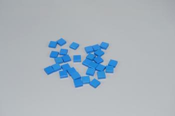 Preview: LEGO 30 x Fliese Kachel mit Rille blau Blue Tile 1x1 with Groove 3070b