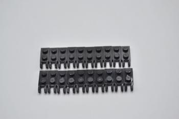 Preview: LEGO 20 x Gelenkscharnier schwarz Black Hinge Plate 1x2 Locking 2 Fingers 44302