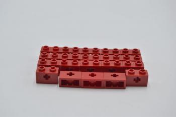 Preview: LEGO 20 x Lochstein Kreuz rot Red Technic Brick 1x2 Axle Hole a. Supports 32064c