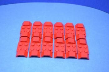 Preview: LEGO 12 x RadkÃ¤sten KotflÃ¼gel rot Red Vehicle Mudguard 2x4 with Arch Smooth 3787
