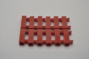 Preview: LEGO 12 x TÃ¼rangel Halterung rot Red Brick Modified 1x1x3 2 Clips Hollow 60583b