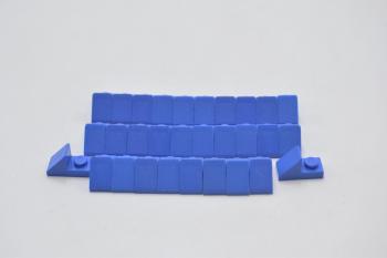 Mobile Preview: LEGO 30 x Dachstein Ausschnitt blau Blue Slope 45 2x1 with 2/3 Cutout 92946