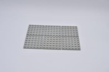 Preview: LEGO 6 x Basisplatte Grundplatte althell grau Light Gray Basic Plate 6x6 3958