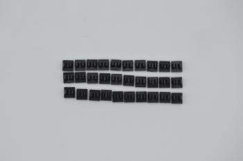 Mobile Preview: LEGO 30 x Platte mit Greifer schwarz Black Tile Modified 1x1 with Clip 2555