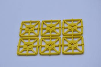 Preview: LEGO 6 x Gitter Netz Platte gelb Yellow Plate Mod. 2x2 Bar Frame Square 30094