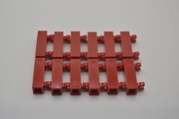 Preview: LEGO 12 x TÃ¼rangel Halterung rot Red Brick Modified 1x1x3 2 Clips Hollow 60583b