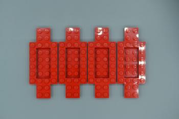 Preview: LEGO 4 x Fahrgestell rot Red Vehicle Base 4x10x2/3 4x2 Recessed Center 30029 