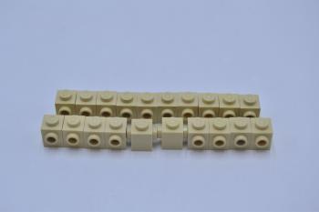 Preview: LEGO 20 x Konverter beige Tan Brick Modified 1x1 Studs on 2 Sides Opposite 47905