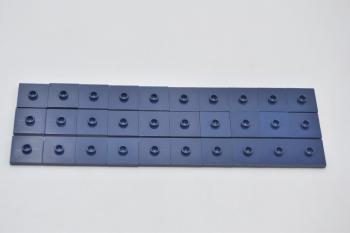 Preview: LEGO 30 x Fliese Noppe dunkelblau Dark Blue Plate 2x2 Groove and 1 Stud 87580