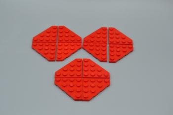 Preview: LEGO 12 x Eckplatte schrÃ¤g rot Red Wedge Plate 4x4 Cut Corner 30503