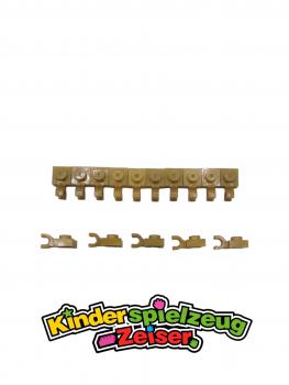 Preview: LEGO 15 x Platte mit Clip Pearl Gold Plate Modified 1x1 with U Clip 6019