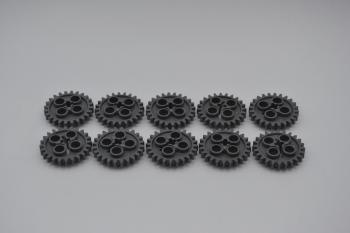 Preview: LEGO 10 x Technic Zahnrad neues dunkelgrau Dark Bluish Gray Gear 24T Hole 3648