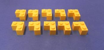 Preview: LEGO 10 x Eckstein Basisstein Winkel gelb Yellow Brick 2x2 Corner 2357