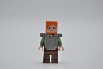Preview: LEGO Figur Minifigur Minifigs Minecraft Alex Flat Silver Armor min045