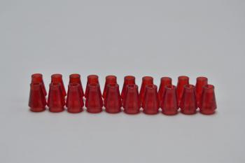 Preview: LEGO 20 x Kegel transparent rot Trans-Red Cone 1x1 without Top Groove 4589