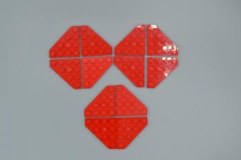 Preview: LEGO 12 x Eckplatte schrÃ¤g rot Red Wedge Plate 4x4 Cut Corner 30503