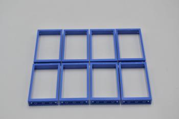 Preview: LEGO 8 x Fensterrahmen blau Blue Door Frame 1x4x6 Two Holes on Top Bottom 60596