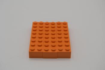 Preview: LEGO 3 x Basisstein Baustein Grundstein Orange Brick 2x8 3007