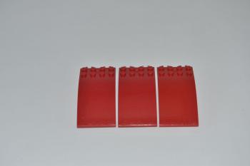 Preview: LEGO 3 x Windschutzscheibe rot Red Windscreen 8x4x2 Curved with 2 Fingers 46413