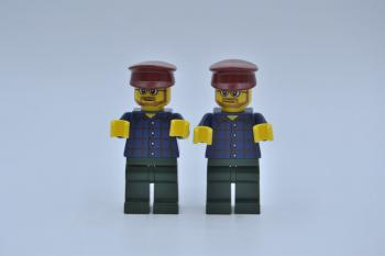 Mobile Preview: LEGO 2 x Figur Minifigur Town City Carousel Operator twn080 aus Set 10196