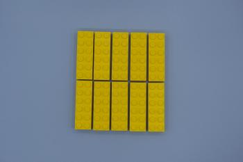 Preview: LEGO 10 x Basisstein Grundstein Baustein gelb Yellow Basic Brick 2x6 2456