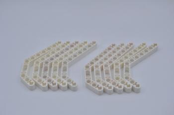 Preview: LEGO 10 x Technic Liftarm 3x7 gebogen 45° weiß white double angular beam 32009