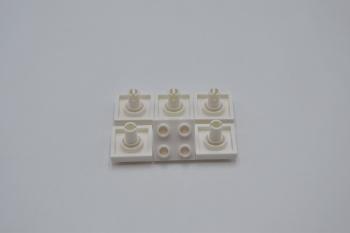 Preview: LEGO 6 x Technic Platte mit Pin weiÃŸ White Plate Modified 2x2 with Pin on 2476