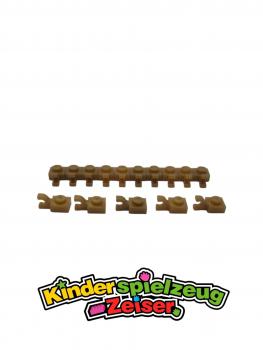 Preview: LEGO 15 x Platte mit Clip Pearl Gold Plate Modified 1x1 with U Clip 6019