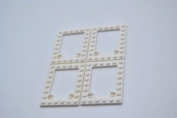 Preview: LEGO 4 x Rahmen weiÃŸ White Plate 6x8 Trap Door Frame Long Pin 92107 6054973