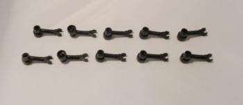 Preview: LEGO 10 x Stange Cliparm schwarz Black Bar 1x3 Clip and Stud Receptacle 4735