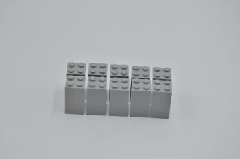 Preview: LEGO 10 x Basisstein hoch neuhell grau Light Bluish Gray Brick 2x2x3 30145 