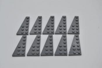 Preview: LEGO 10 x FlÃ¼gel links neues dunkelgrau Dark Bluish Gray Plate 6x3 Left 54384