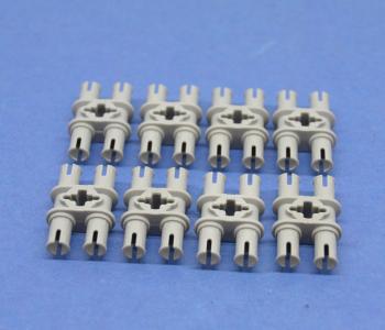 Preview: LEGO 8 x Technik Doppelverbinder Pins neuhell grau double connector 32138