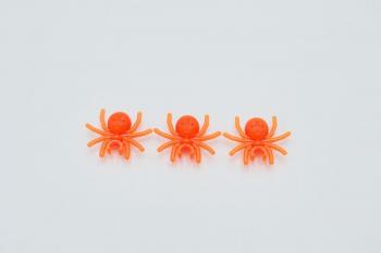 Preview: LEGO 3 x Tier Spinne Trans-Neon Orange Spider with Round Abdomen and Clip 30238