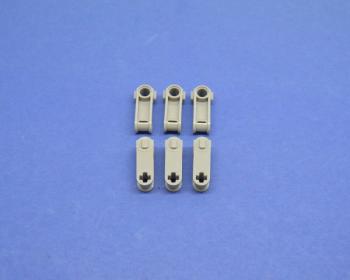 Preview: LEGO 6 x Verbinder althell grau Light Gray Technic Axle and Pin Connector 32068